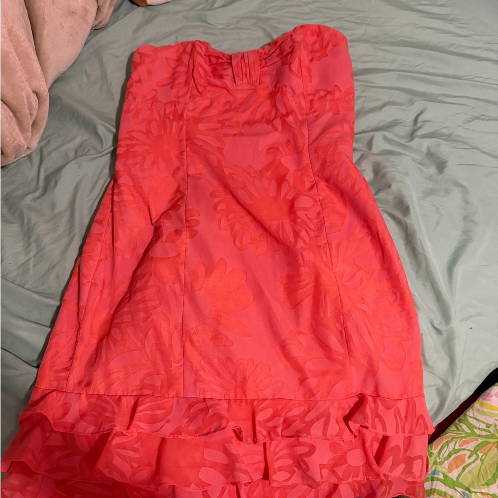 Lilly Pulitzer Coral Strapless Dress